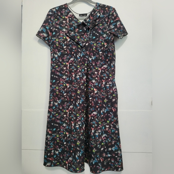 Emporio Armani Scuba Fabric Printed Dress Size 42 US M Multicolor - Picture 1 of 16